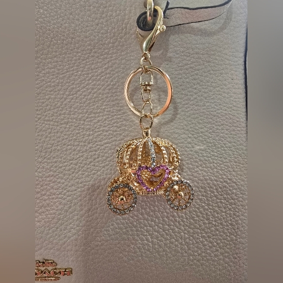 Gold and Purple Carriage Keychain - Picture 1 of 3
